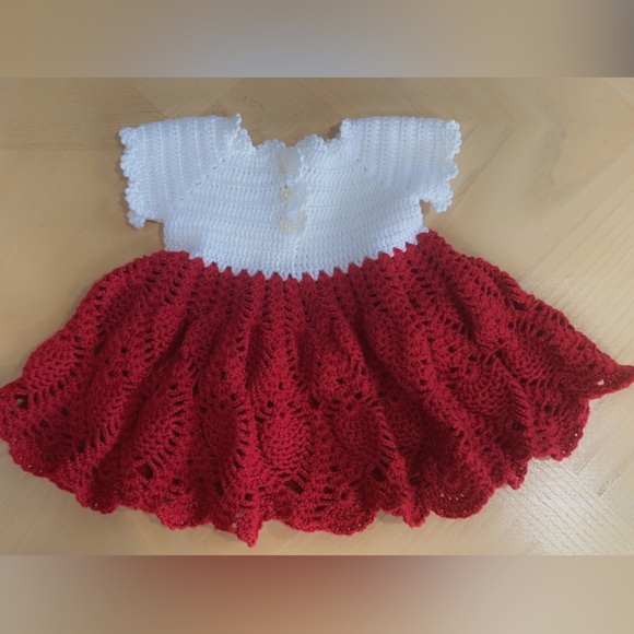 Crochet Baby Dress - 100% Cotton - Picture 3 of 3